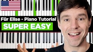 How to play quotFÜR ELISEquot on Piano Tutorial  very easy  Part 1 [upl. by Sidra]