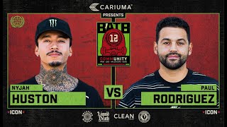 BATB 12 Nyjah Huston Vs Paul Rodriguez  Round 1 [upl. by Nnaeirrac]