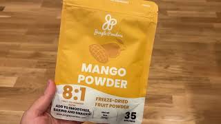 Jungle Powders Freeze Dried Mango Powder 5 Ounce Bag  Product Review [upl. by Schrader566]