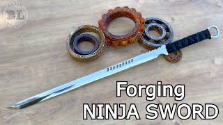 Forging a NINJA SWORD out of Rusted Bearing [upl. by Ramahs]