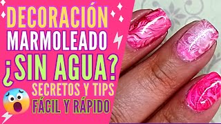 🌟Técnica de MARMOLEADO en uñas con ESMALTE TRADICIONAL 💅🏻 FÁCIL RÁPIDO Y BONITO🥰WATER MARBLE💧 [upl. by Rodmun682]