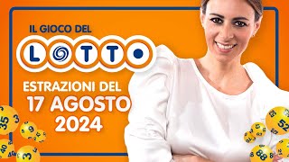 Estrazione in diretta del Gioco del Lotto e del Simbolotto di sabato 17 Agosto 2024 [upl. by Nomzed805]