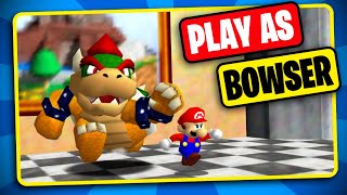 Super Mario 64 but play as Bowser  Custom moveset and Bowser Jr too [upl. by Ahsienom]