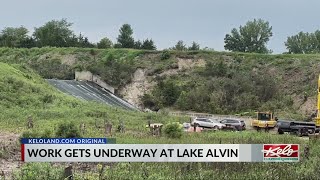 Lake Alvin to drain 10 feet spillway repairs begin [upl. by Arimlede]