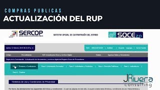 Compras Publicas  Como Actualizar el RUP en el portal  SERCOP [upl. by Ninette]