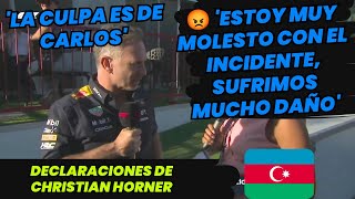 Esto dijo Christian Horner No ocultó el enojo por lo ocurrido entre Sainz y Checo F1 radio [upl. by Carmela]