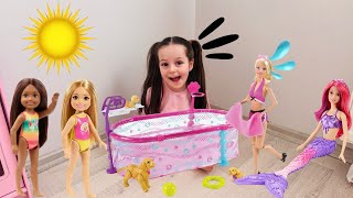 Barbie VideolarıAda Barbie Oyuncakları İle OynuyorBarbie Havuz VideosuBarbie Kız Evcilik Videosu [upl. by Orozco552]