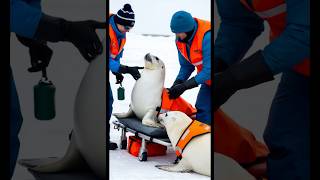 A touching story about seals in vest being rescued by humans animallover wildlife conservation [upl. by Enirhtac]