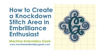 How to create a knockdown stitch area in Embrilliance Enthusiast in the shape of your design [upl. by Lais]