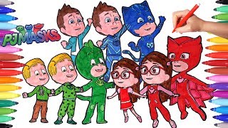 PJ MASKS Amaya Conor Greg Transform into Owelette Catboy Gekko Coloring Pages Animation Videos [upl. by Tiffanle]