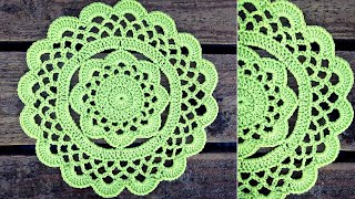 How To Crochet Very Easy Rustic Flower Doily [upl. by Onida]