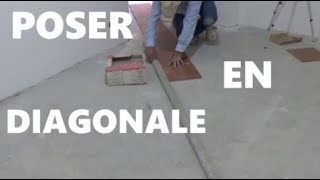 Comment démarrer la pose de carrelage DIAGONALE [upl. by Thorlie93]