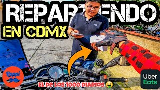 ¿CUANTO SE GANA DE REPARTIDOR EN CDMX 🤑 Uber eats  Rappi  El de los 1000 diarios 🔥 [upl. by Nehcterg]