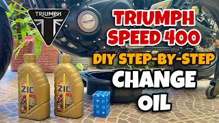 Triumph Speed 400 Change Oil  DIY Guide [upl. by Obala]