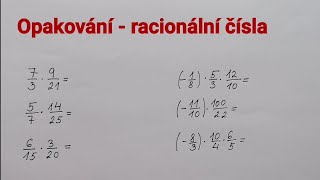 Opakování  racionální čísla 7 násobení zlomků [upl. by Danielson]