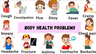 body health problems disease vocabulary illness body pain vocabulary english vocabulary [upl. by Terrag]