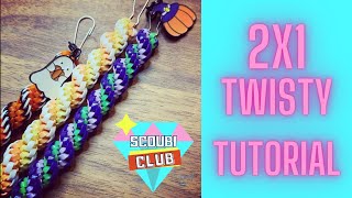 Scoubi Club  2x1 Twisty Lanyard Tutorial [upl. by Labotsirc435]