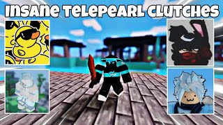 The Most INSANE Telepearl Clutches Roblox Bedwars [upl. by Yadrahs]