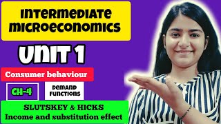 Slutskey and Hicks Income amp substitution effectIntermediate microeconomics Sem 3 ecohons [upl. by Madelle]