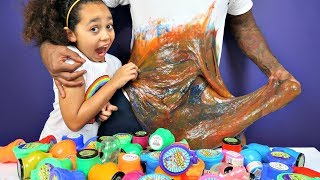 DIY GIANT SLIME Mixing 50 Tubs Of Noise Putty Slimes  Toys AndMe [upl. by Ranee]