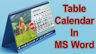 Desk Calendar Design in MS Word II How to Design Table Calendar in Microsoft Word [upl. by Struve]