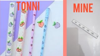 Recreating tonni art and craft  how to decorate pen  how to make school supplies  Uni fun art [upl. by Arodoet]