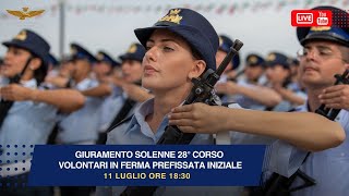 Cerimonia di giuramento solenne e battesimo del 28° Corso Volontari in Ferma Prefissata Iniziale [upl. by Guzel]