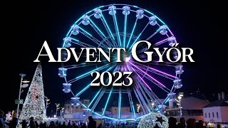 Adventi Téli Fesztivál és Vásár Győrben 2023  Christmas Market Győr Hungary  C4K [upl. by Eitac]