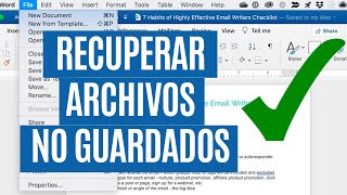 NUEVO METODO PARA RECUPERAR ARCHIVO DE WORD NO GUARDADO [upl. by Ford]