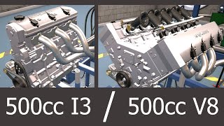 500cc 3Cylinder vs 500cc V8 Automation Game [upl. by Munsey]