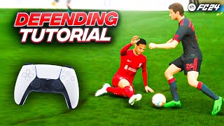 HOW TO DEFEND IN EAFC 24 SETTINGSCONTROLS DEFENDING TUTORIAL [upl. by Oidivo448]