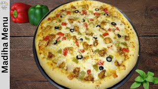 Chicken Fajita Pizza  Large Pizza  Recipe By Madiha Menu [upl. by Aelber381]