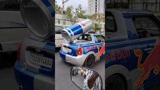 Funny Red bull Mini Cooper car in Hyderabad maheshreddy maheshreddyvlogs funny funnyshorts fun [upl. by Katleen801]