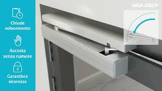 ASSA ABLOY Chiudiporta con meccanismo CloseMotion® [upl. by Kordula430]