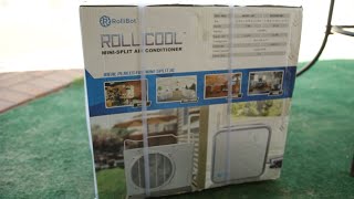 RolliCool COOLP800 10000 BTU Mini Split UNBOXING Install and Test Ductless 115V Air Conditioner [upl. by Attecnoc]