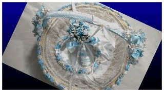 How to decorate baptism christening basket complete tutorial  part2basket decoration ideas 👍 [upl. by Loring]