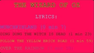 The Wizard of Oz SONGS with LYRICS for ESL or School plays [upl. by Mlawsky]