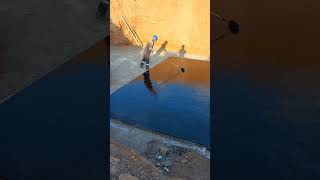 Bitumen primer application before waterproof membrane [upl. by Ardnoet]