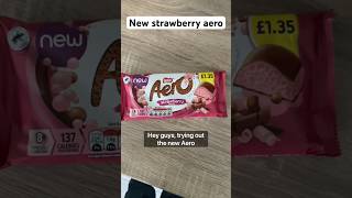 Trying out the new strawberry aero chocolate bar Food review foodreview food shorts foodie [upl. by Norramic]