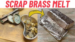 Scrap Brass Melt  First Brass In the Furnace  ASMR Metal Melting  Trash to Treasure  Brass Bars [upl. by Womack]