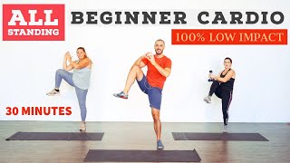 Low impact beginner fat burning home cardio workout ALL standing [upl. by Dlorad708]