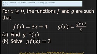 A Collection of Maths Problem Solving Questions 669 Functions [upl. by Rudwik312]