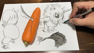 【Demon Slayer Kimetsu no Yaiba】Inosuke cuts a carrot for me in this manga Part 2 [upl. by Center]