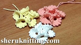 Crochet Folded Petal Flower With Picots [upl. by Antebi]