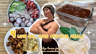 4 LOW CALORIE HIGH PROTEIN DINNERS  help lose fat amp gain muscle [upl. by Porcia426]