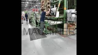 Semi automatic width cutting of woven carpet [upl. by Ramraj]