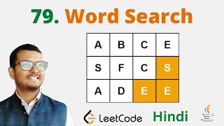 79 Word Search  Java  Leetcode  Hindi [upl. by Cyrilla]