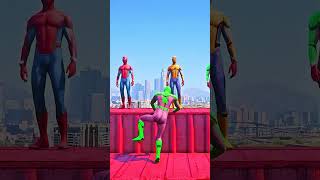 GTA 5 Epic Spiderman Ragdolls  Jumps  Fails ep261 shorts [upl. by Drawd]