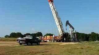 Workover Rig Setting Up On Oil Well Part 2 [upl. by Einiffit]