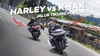 Adu Cornering Harley vs Xmax  Motovlog 361 [upl. by Rao]